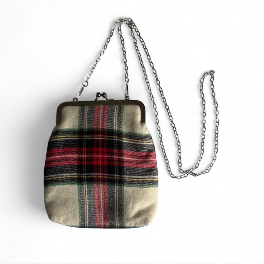 Plaid Crossbody Chain Bag